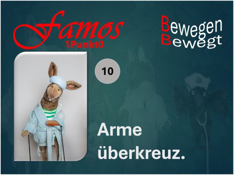 Symbolbild dieser Turnübung: Arme über Kreuz