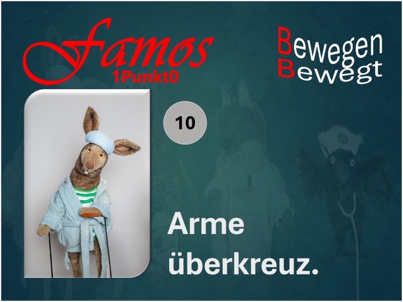 Symbolbild dieser Turnübung: Arme über Kreuz