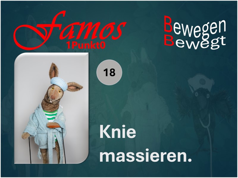 Das Symbolbild zeigt die Turnübung "Knie massieren"