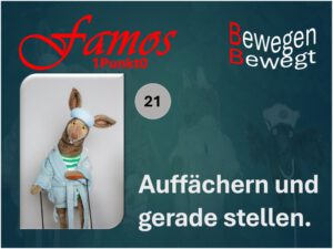 die Abbildung zeigt die auf die Turnübung mit dem Titel: "21 Auffächern und gerade "stellen