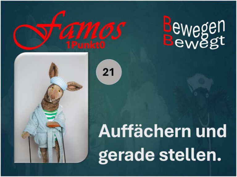 die Abbildung zeigt die auf die Turnübung mit dem Titel: "21 Auffächern und gerade "stellen
